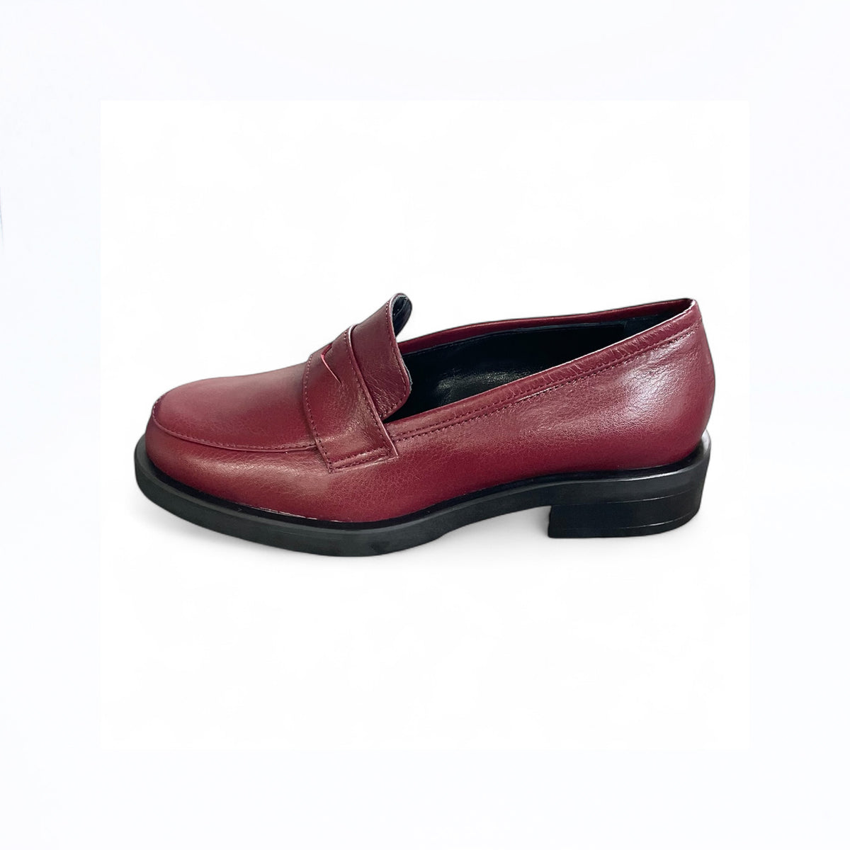 Mocassino donna in pelle bordeaux