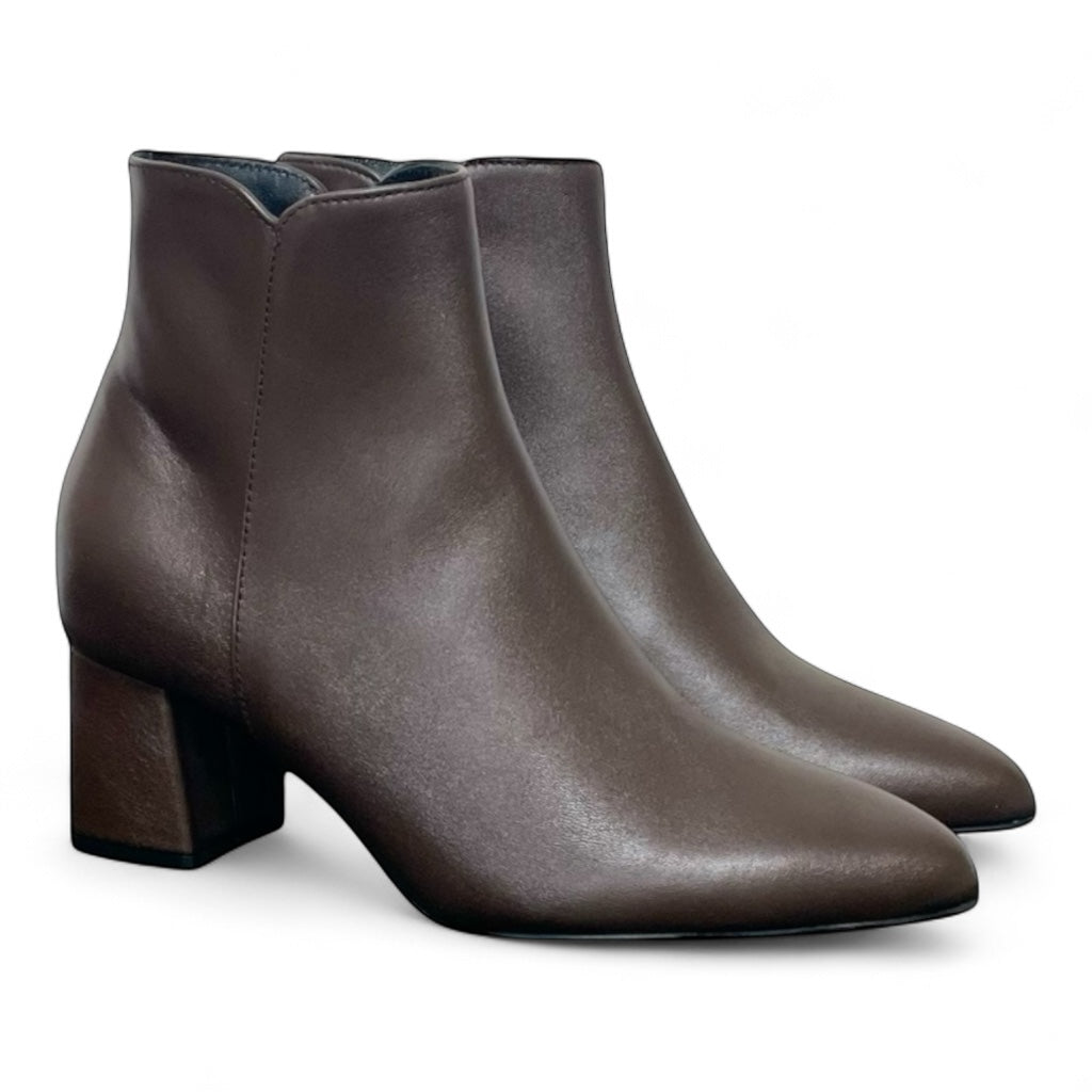 Stivaletto donna in pelle cioccolato