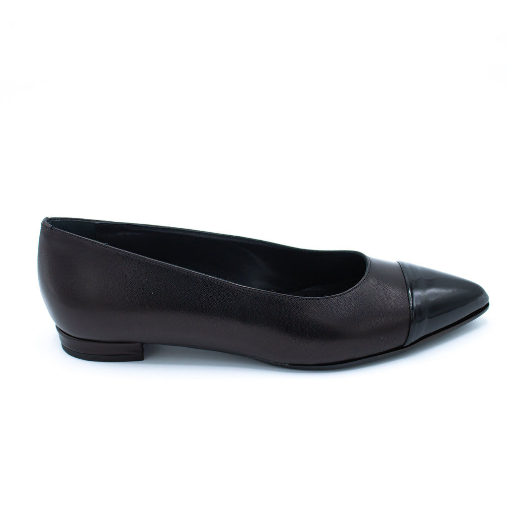 Ballerina nera in pelle