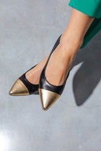 Ballerina nera in pelle