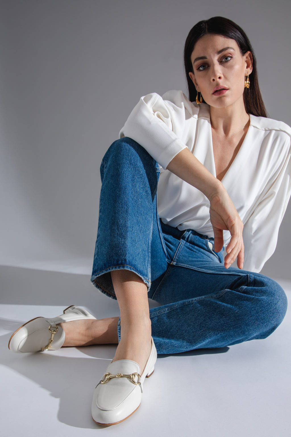 Mocassino donna in pelle burro