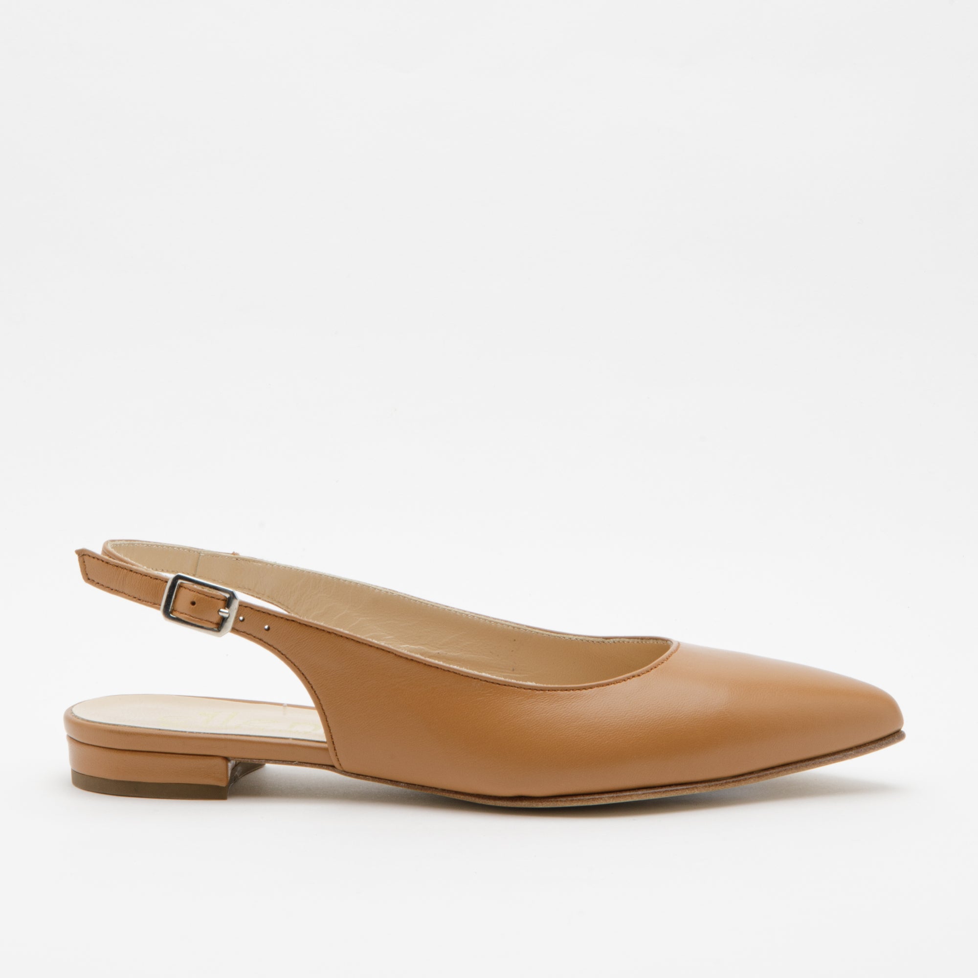 Slingback cuoio in pelle