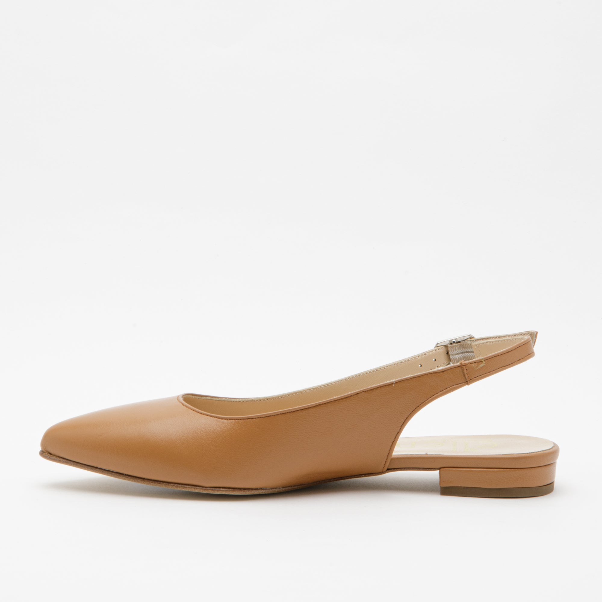 Slingback cuoio in pelle