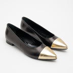 Ballerina nera in pelle