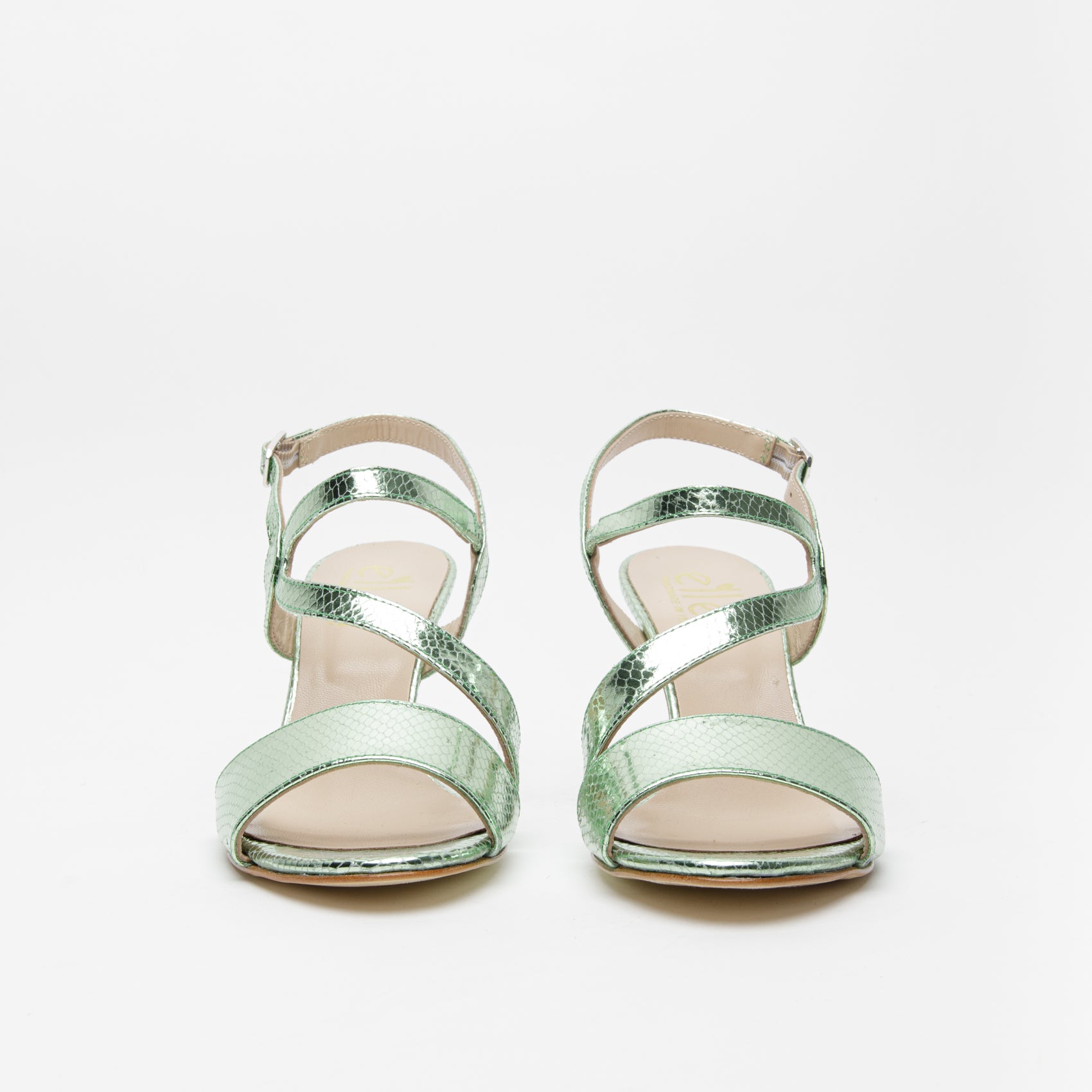 Sandalo verde in pelle