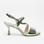 Sandalo verde in pelle