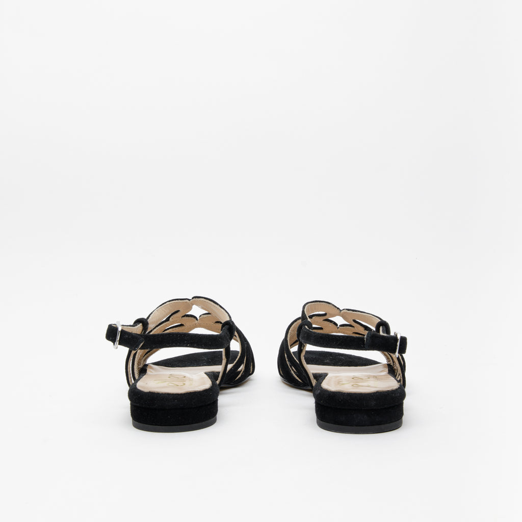 Sandalo donna in camoscio nero