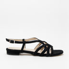 Sandalo donna in camoscio nero