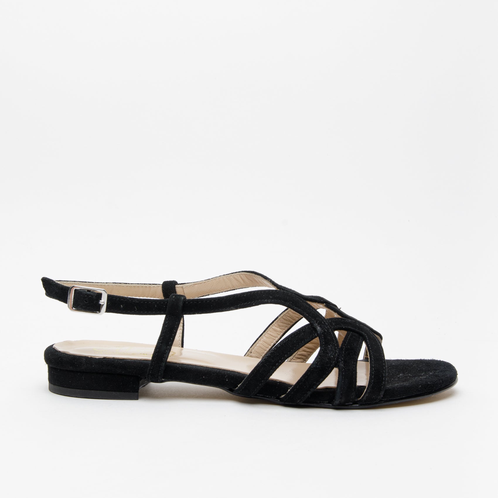 Sandalo donna in camoscio nero