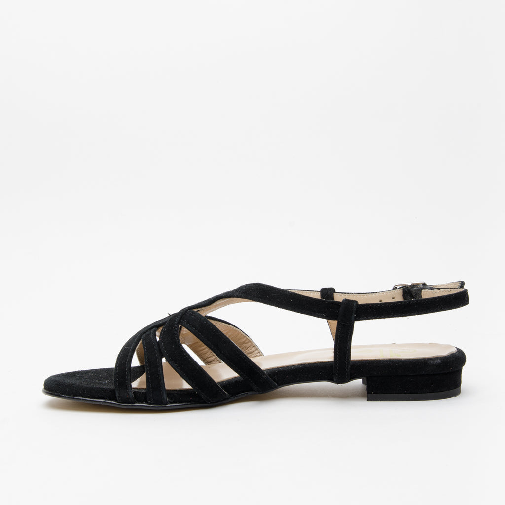 Sandalo donna in camoscio nero