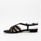 Sandalo donna in camoscio nero
