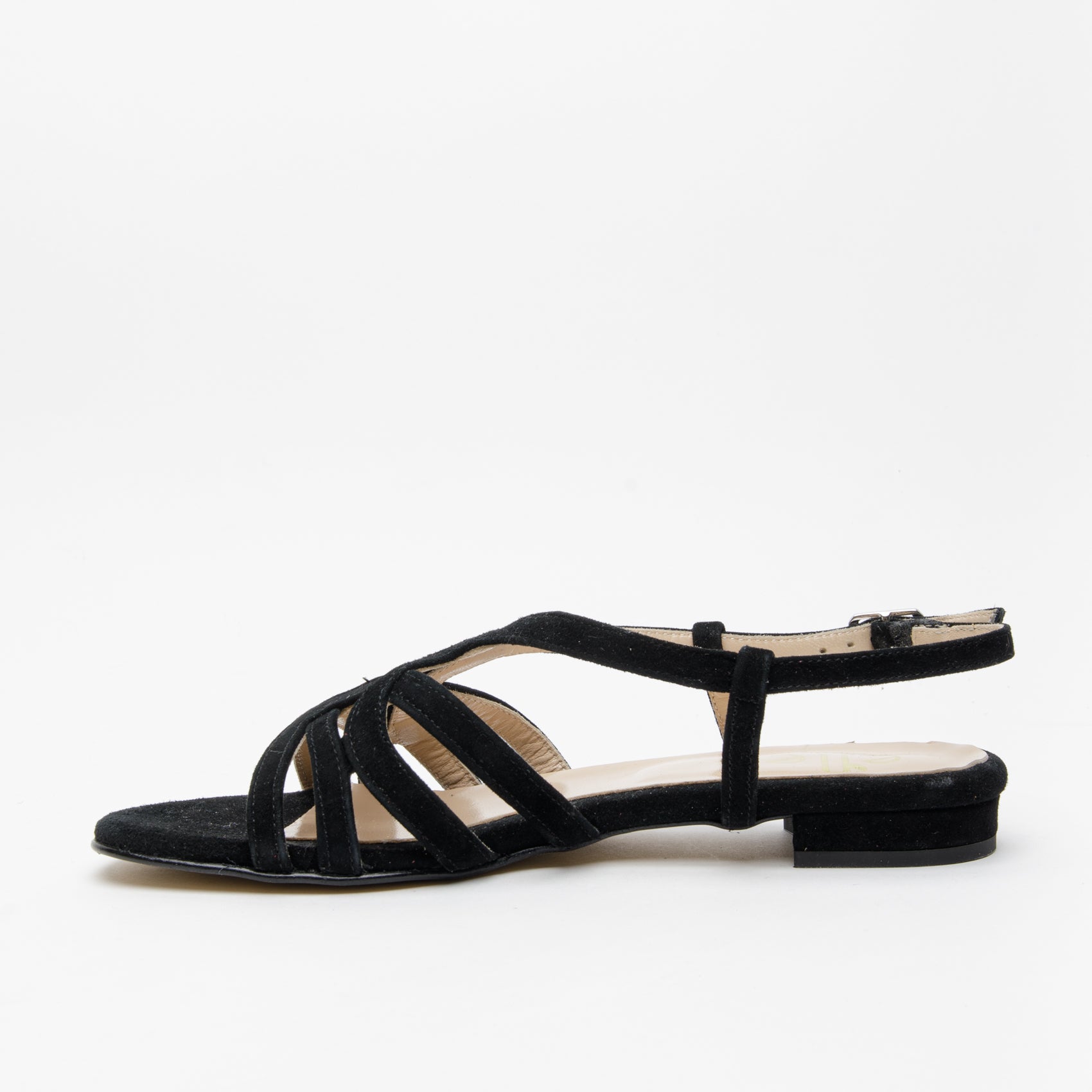 Sandalo donna in camoscio nero