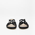 Sandalo donna in camoscio nero