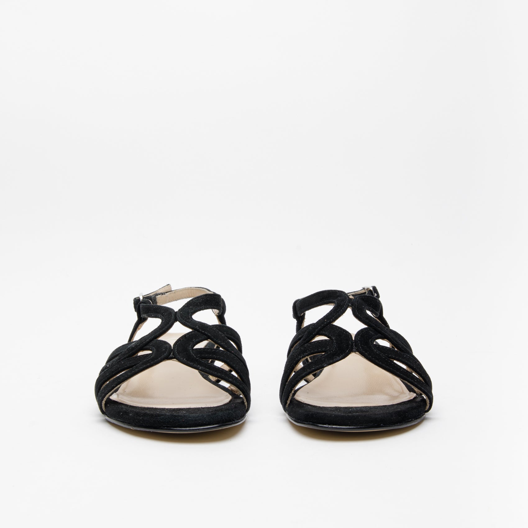Sandalo donna in camoscio nero