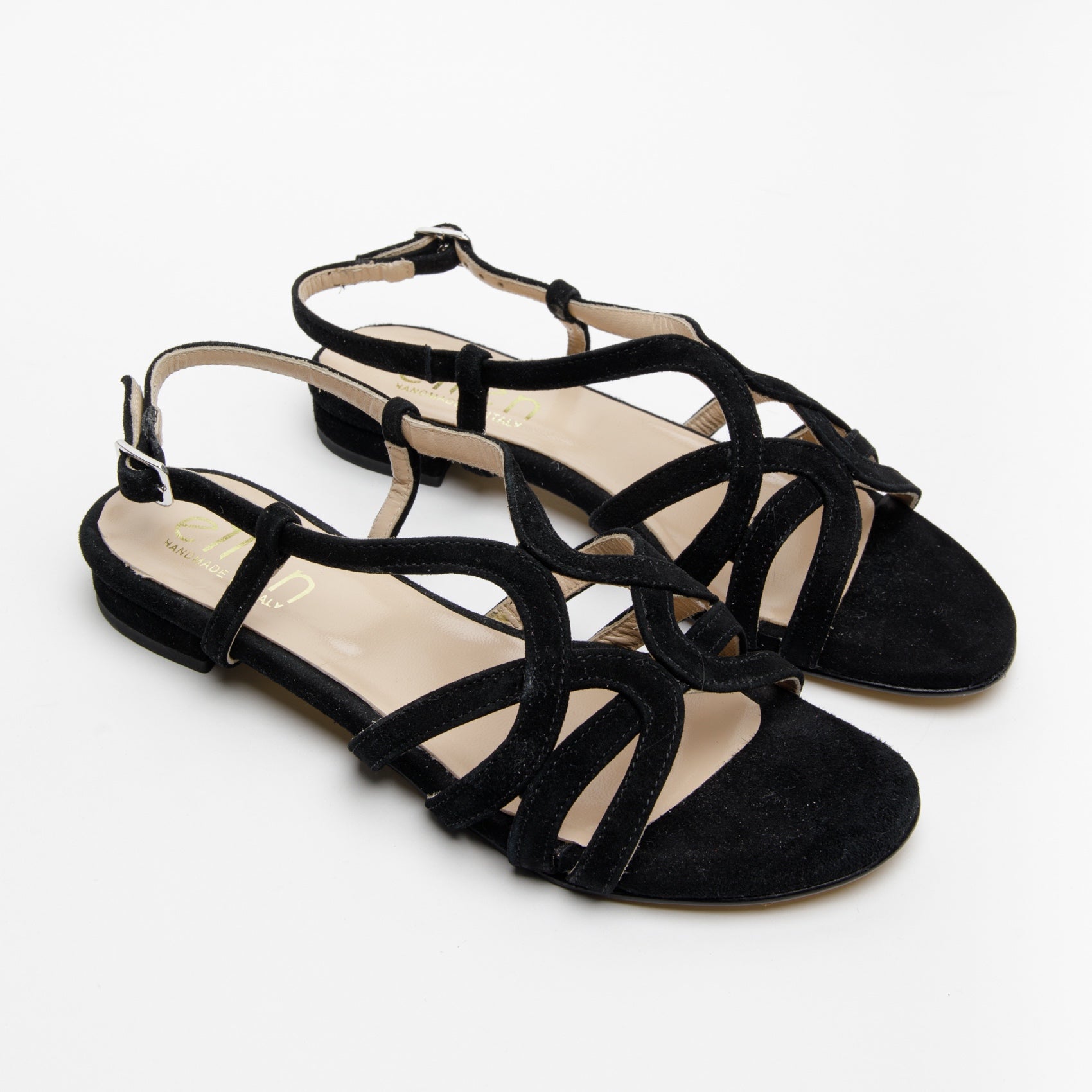 Sandalo donna in camoscio nero